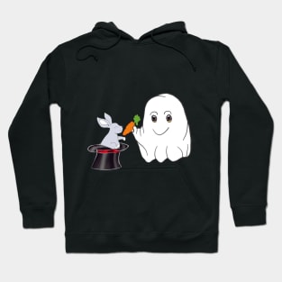 Ghost with carrot and rabbit in a hat Hoodie